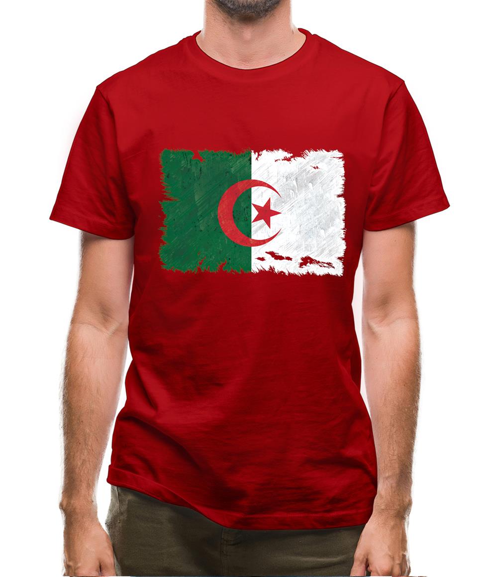 Algeria Grunge Style Flag Mens T-Shirt