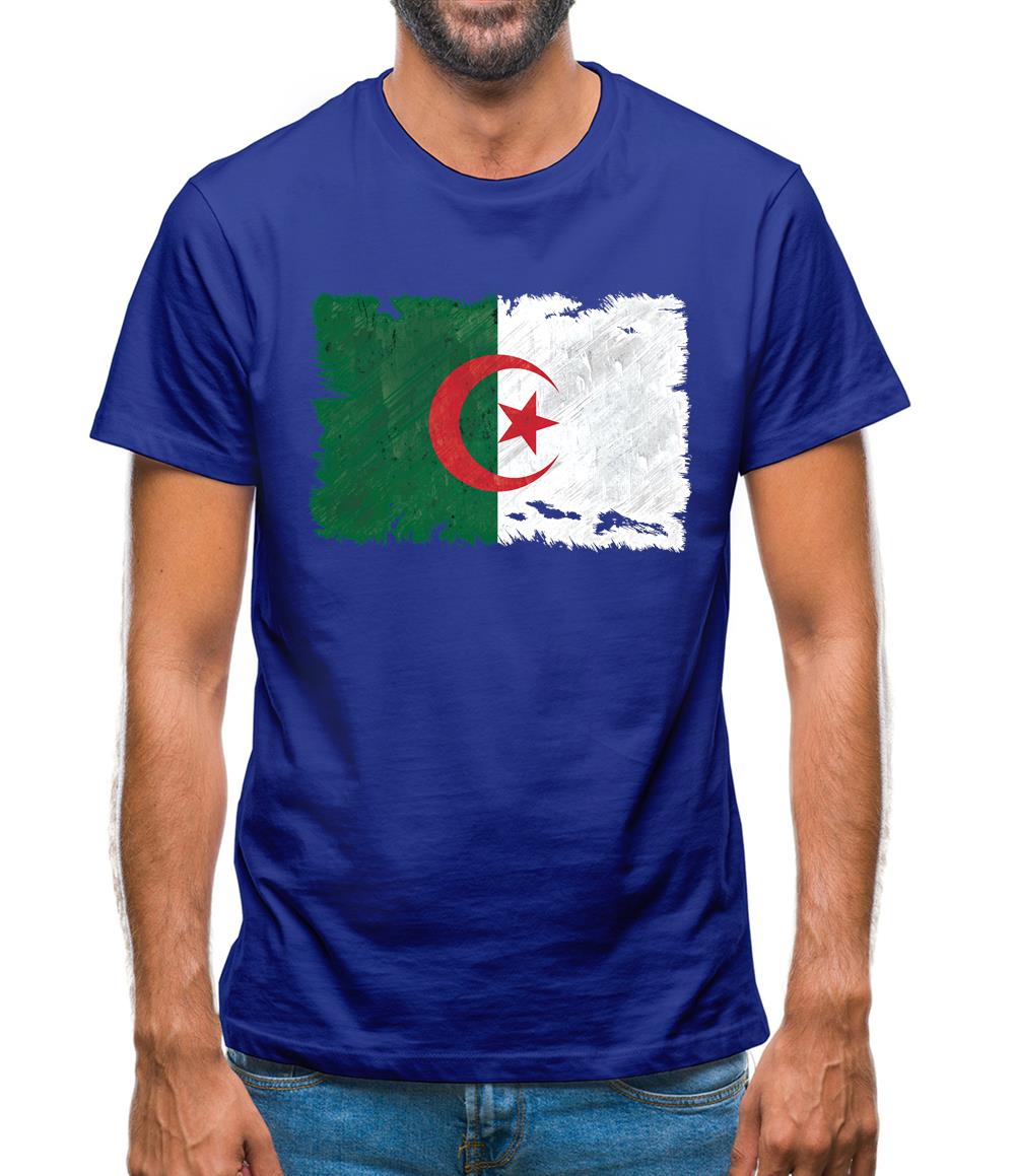 Algeria Grunge Style Flag Mens T-Shirt