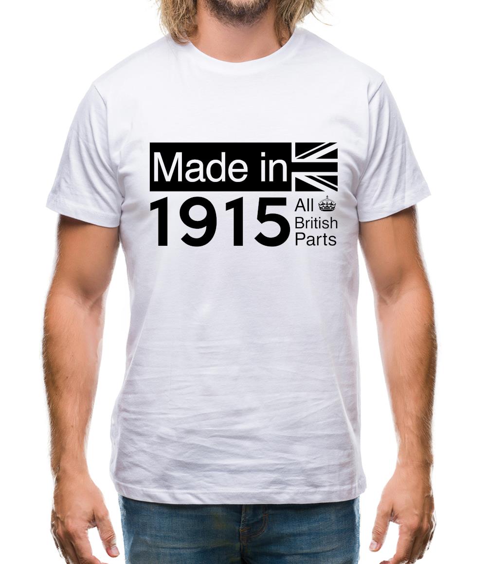 Made In 1915 All British Parts Crown Mens T-Shirt