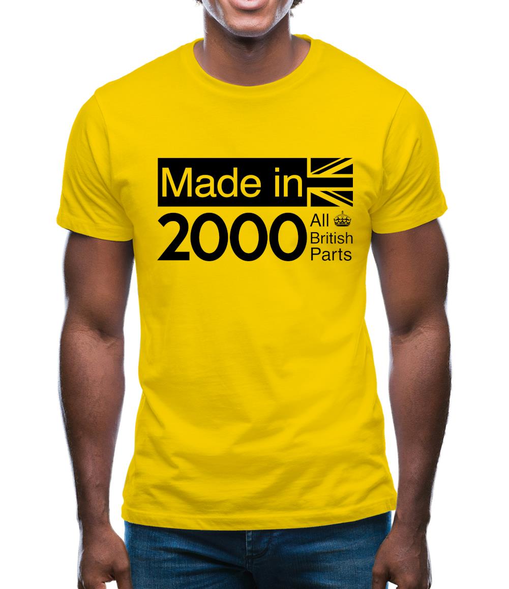 Made In 2000 All British Parts Crown Mens T-Shirt