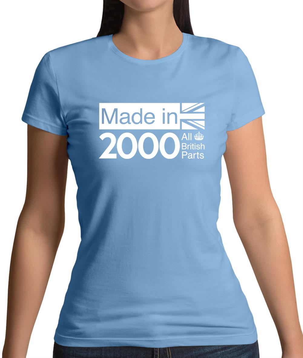 Made In 2000 All British Parts Crown Womens T-Shirt