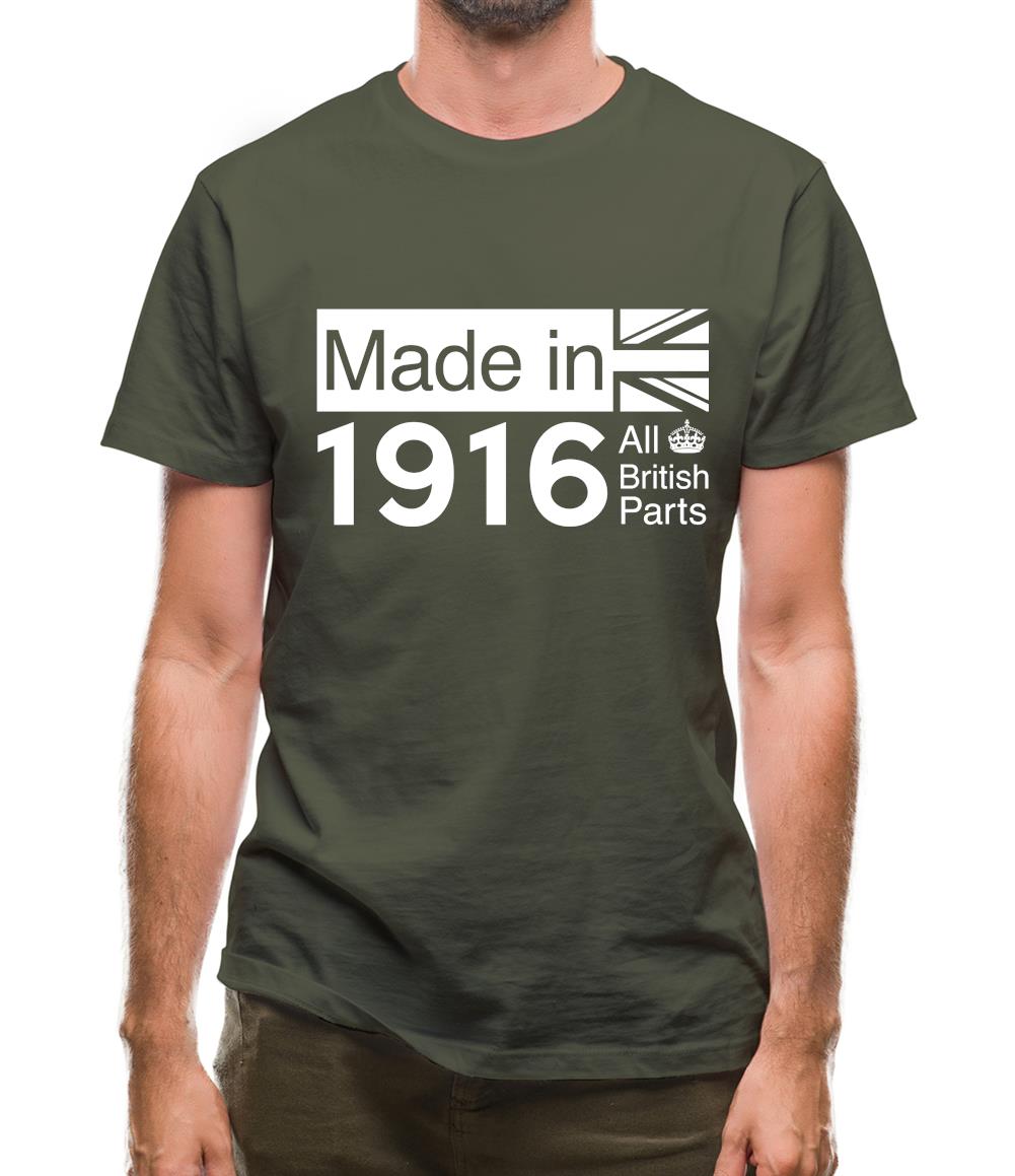 Made In 1916 All British Parts Crown Mens T-Shirt