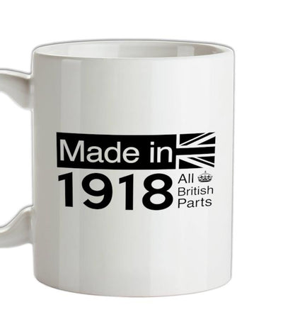 Made In 1918 All British Parts Crown Ceramic Mug