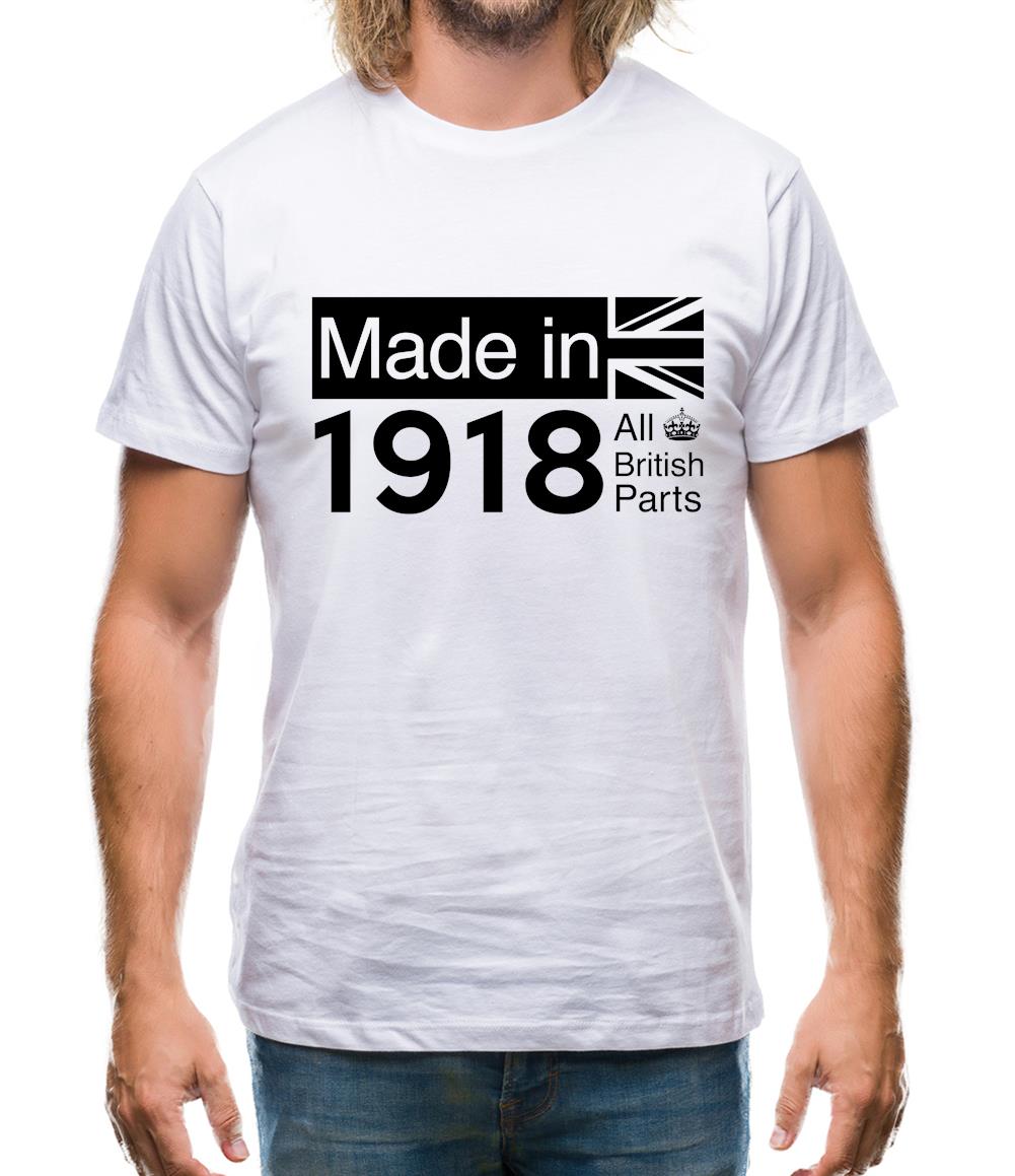 Made In 1918 All British Parts Crown Mens T-Shirt