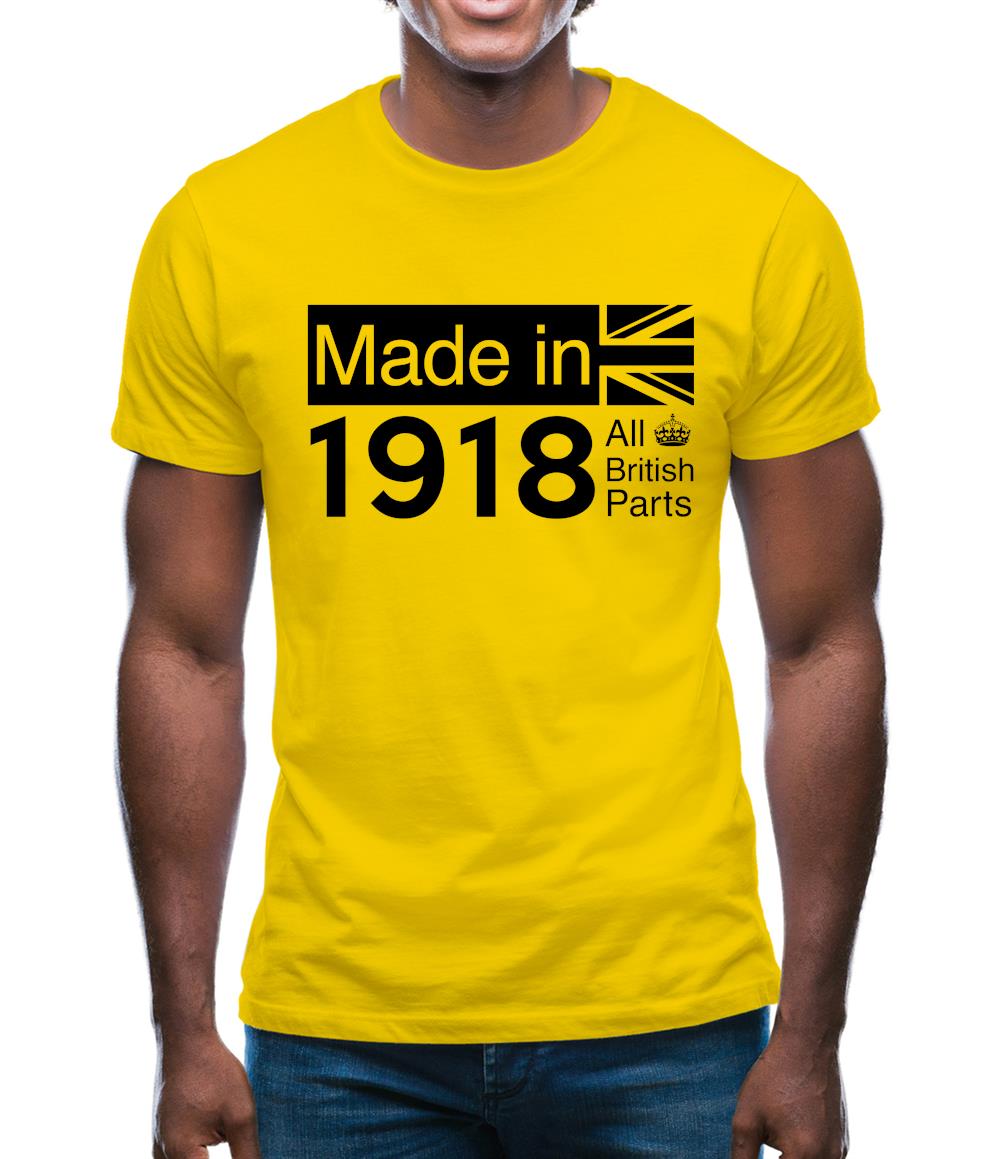 Made In 1918 All British Parts Crown Mens T-Shirt