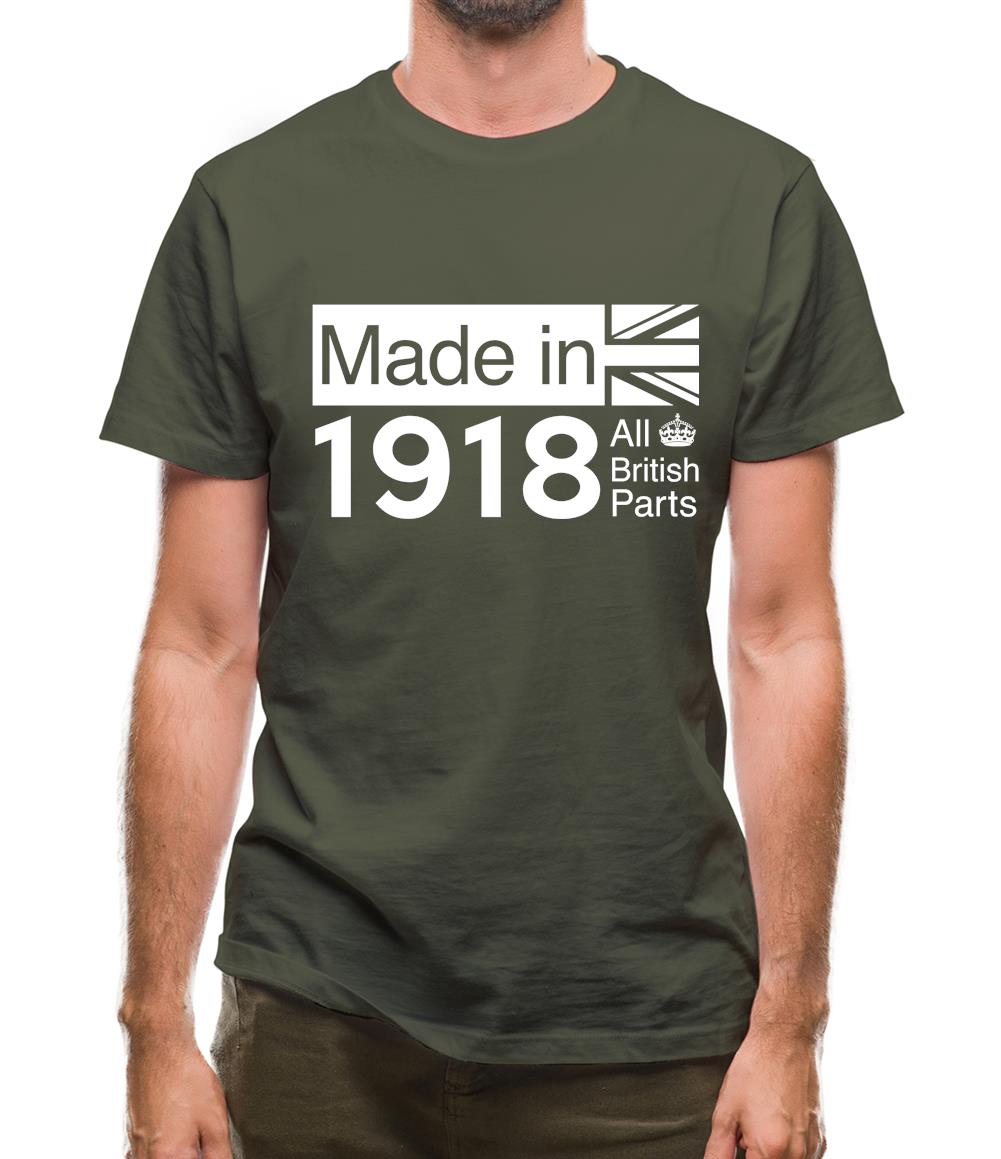 Made In 1918 All British Parts Crown Mens T-Shirt