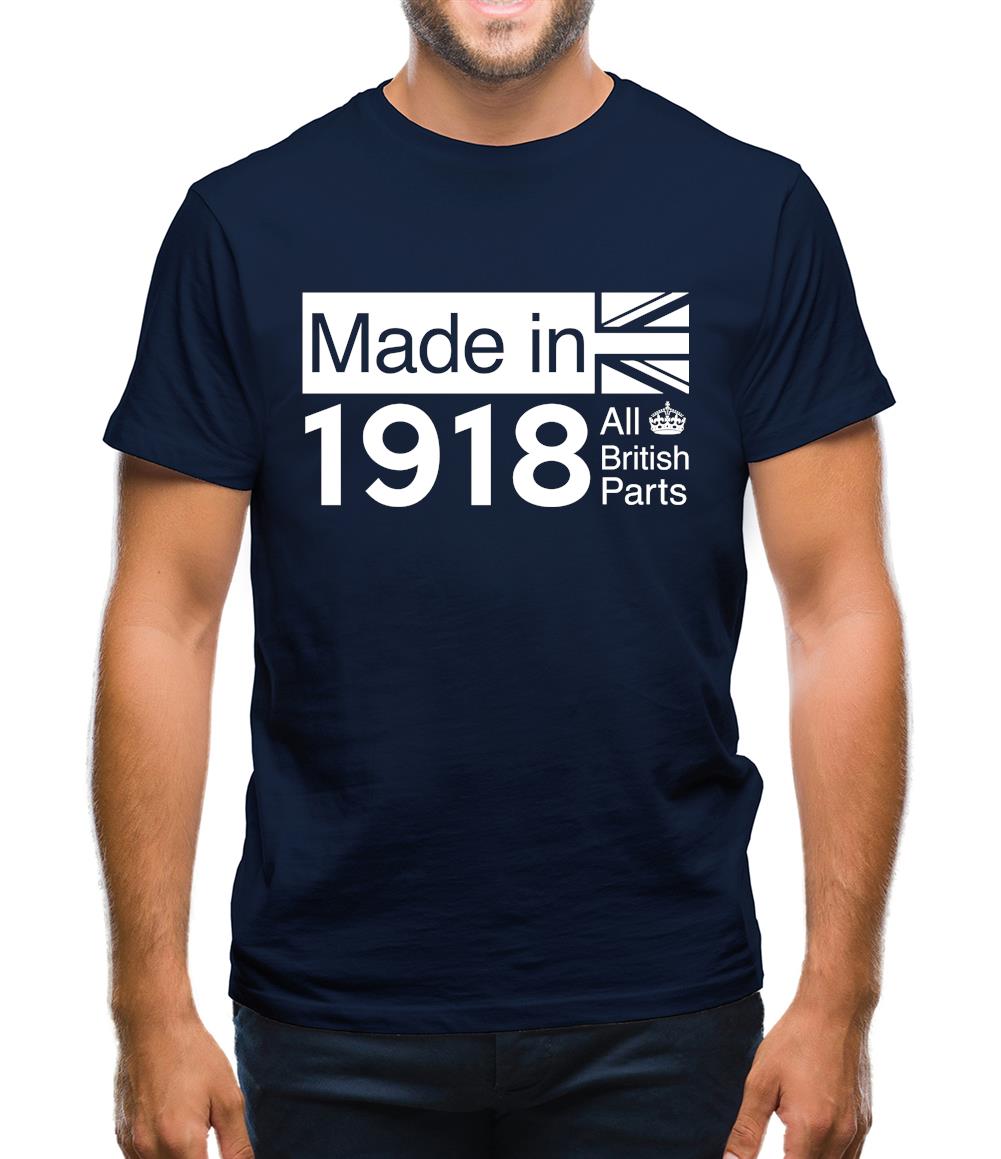Made In 1918 All British Parts Crown Mens T-Shirt