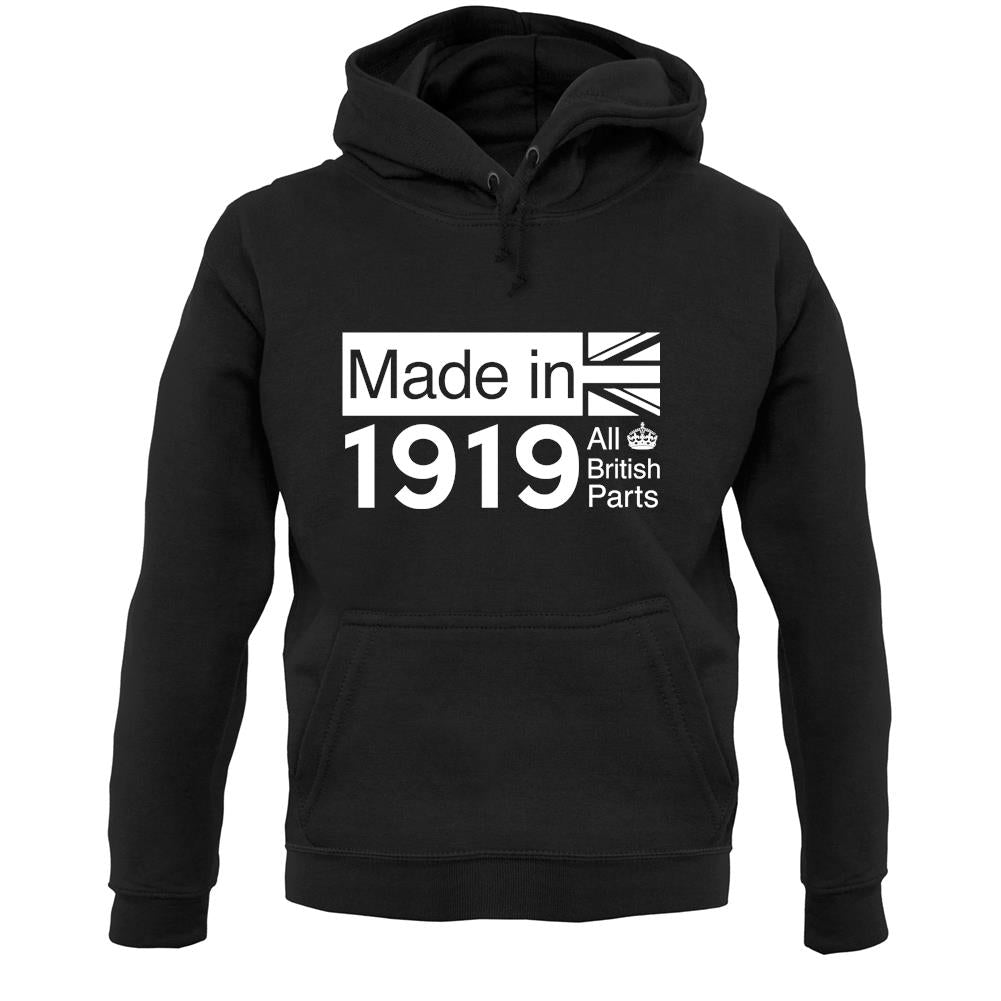 Made In 1919 All British Parts Crown Unisex Hoodie