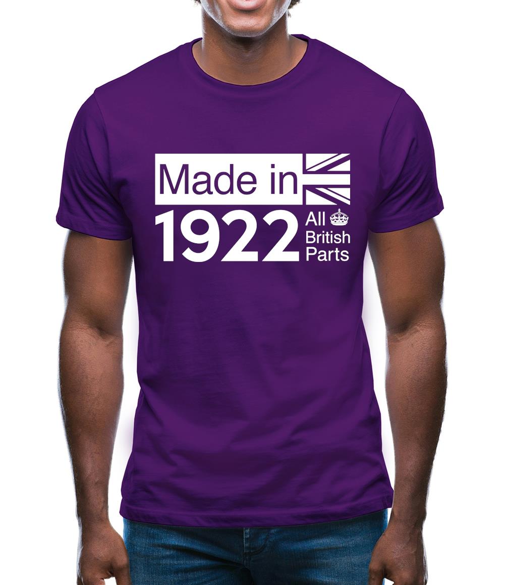 Made In 1922 All British Parts Crown Mens T-Shirt