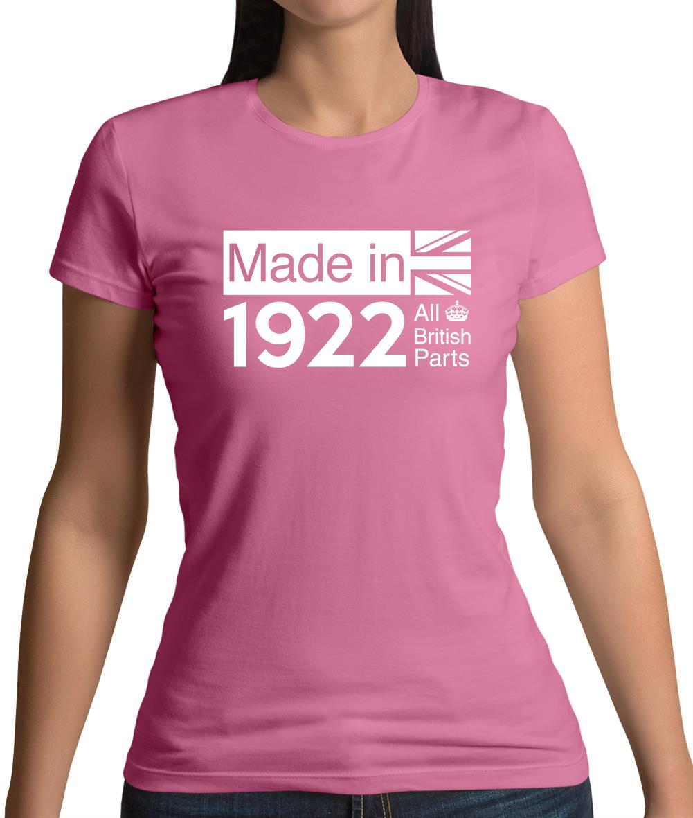 Made In 1922 All British Parts Crown Womens T-Shirt