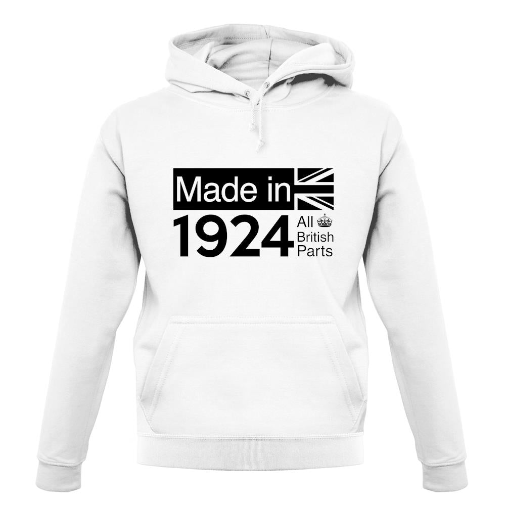 Made In 1924 All British Parts Crown unisex hoodie