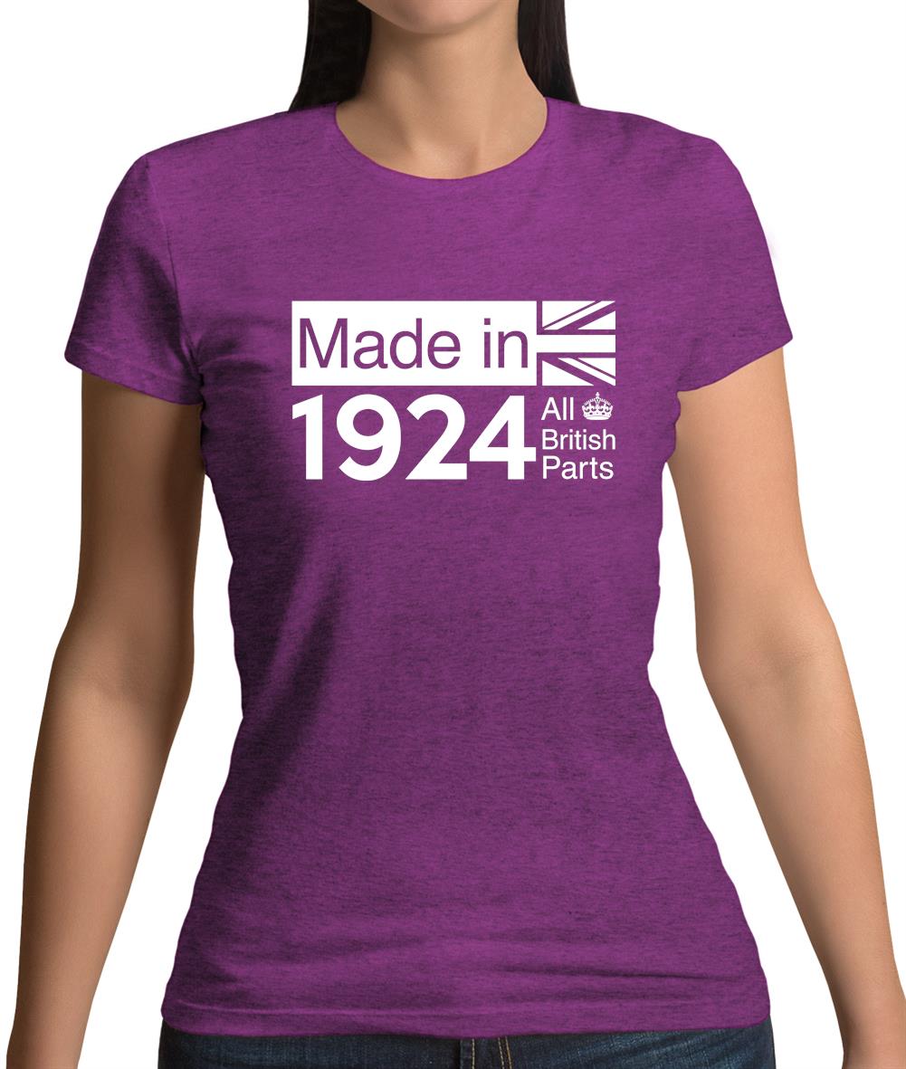 Made In 1924 All British Parts Crown Womens T-Shirt