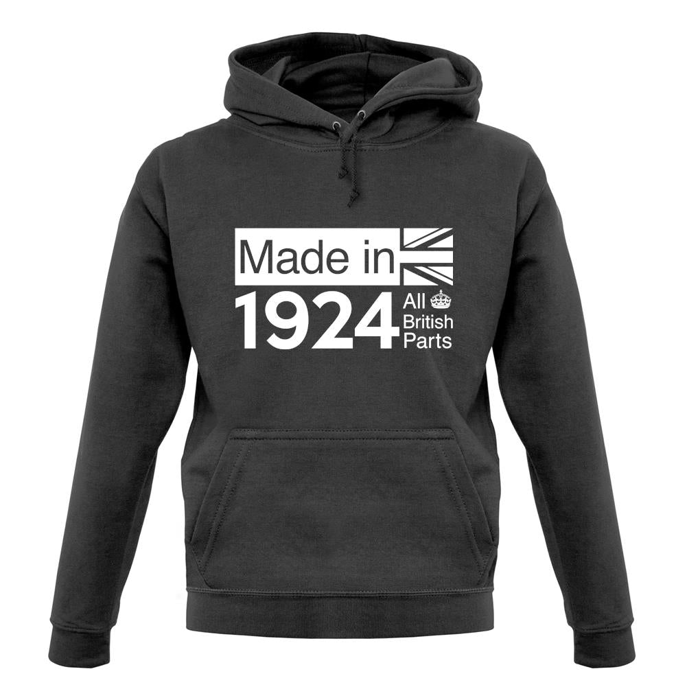 Made In 1924 All British Parts Crown unisex hoodie
