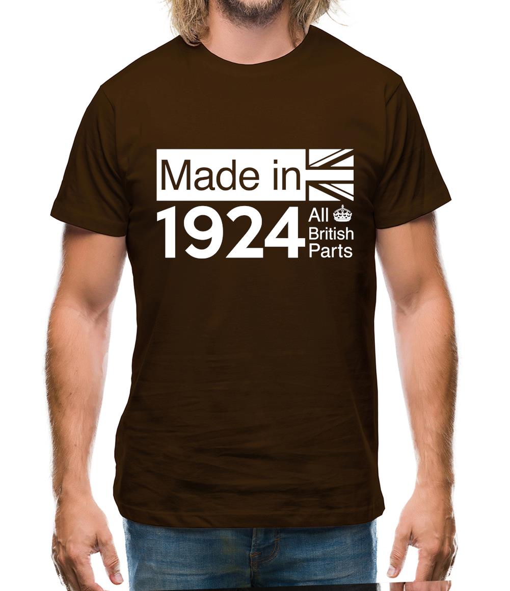 Made In 1924 All British Parts Crown Mens T-Shirt