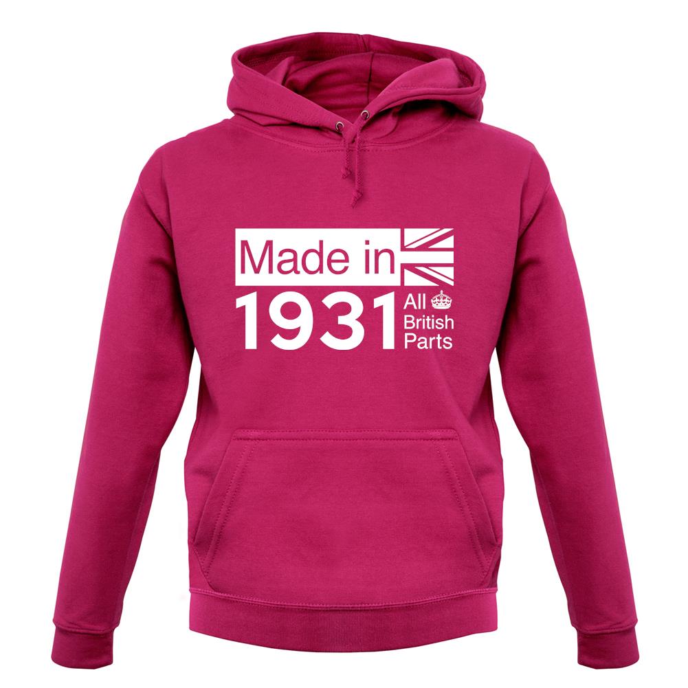 Made In 1931 All British Parts Crown unisex hoodie