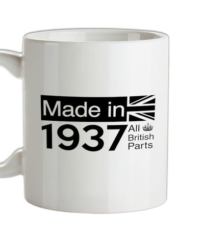 Made In 1937 All British Parts Crown Ceramic Mug