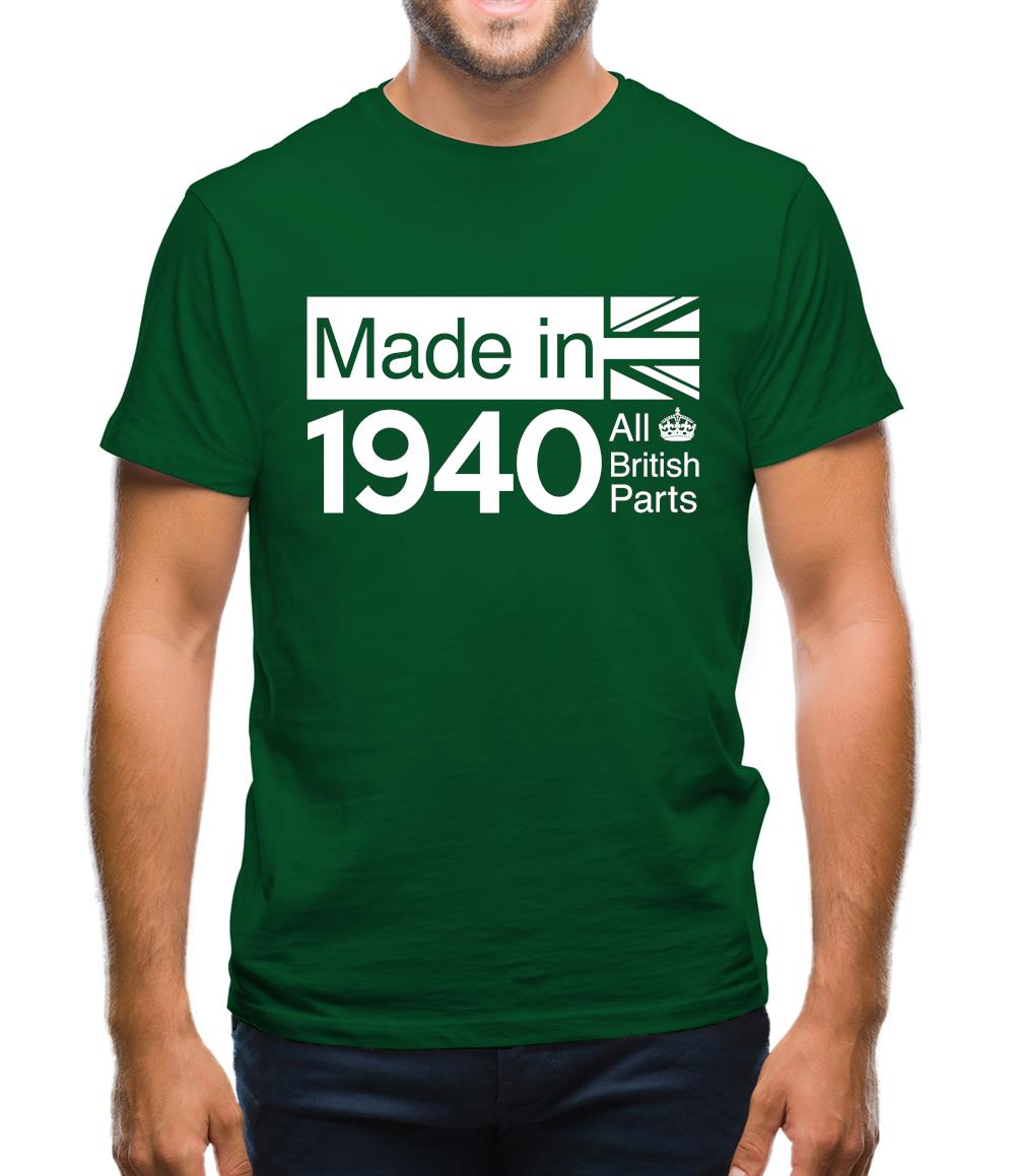 Made In 1940 All British Parts Crown Mens T-Shirt