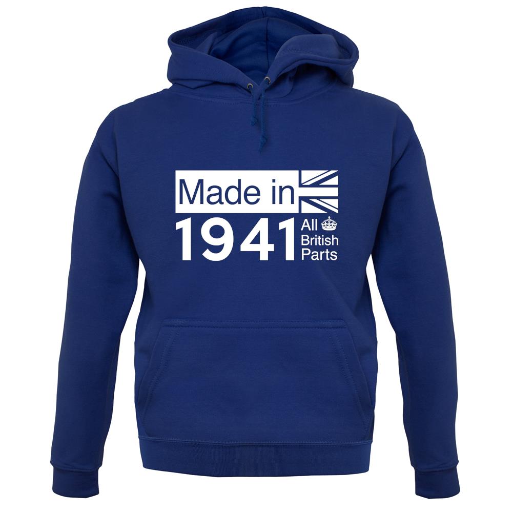 Made In 1941 All British Parts Crown unisex hoodie