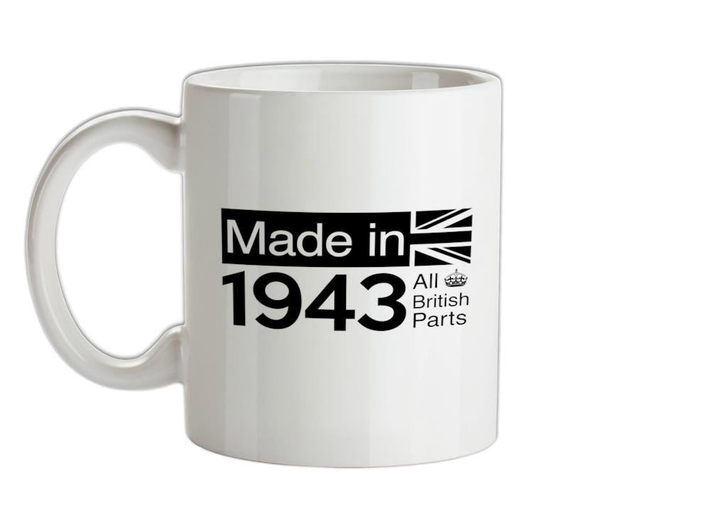 Made In 1943 All British Parts Crown Ceramic Mug