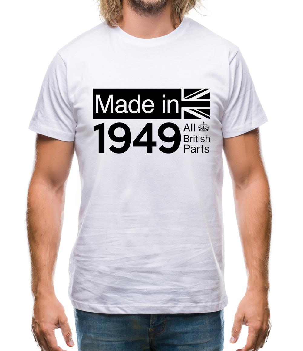 Made In 1949 All British Parts Crown Mens T-Shirt