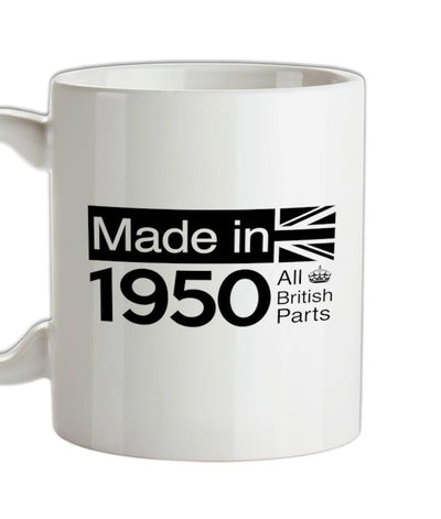 Made In 1950 All British Parts Crown Ceramic Mug