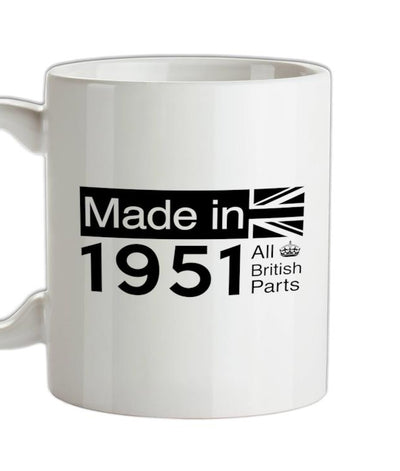 Made In 1951 All British Parts Crown Ceramic Mug