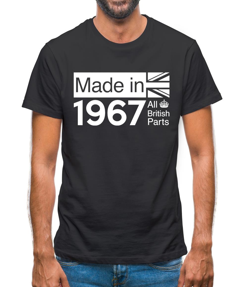 Made In 1967 All British Parts Crown Mens T-Shirt