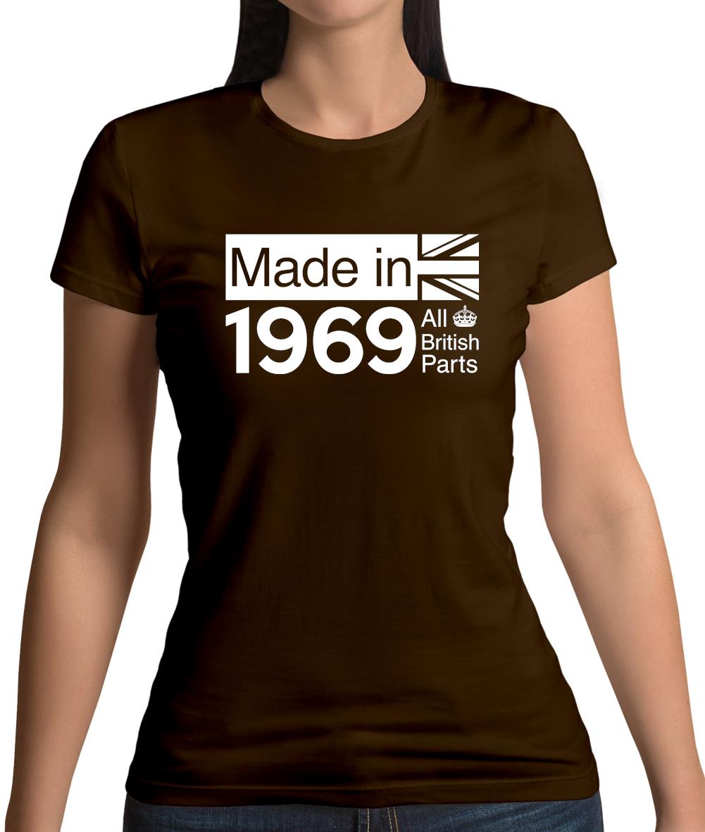 Made In 1969 All British Parts Crown Womens T-Shirt