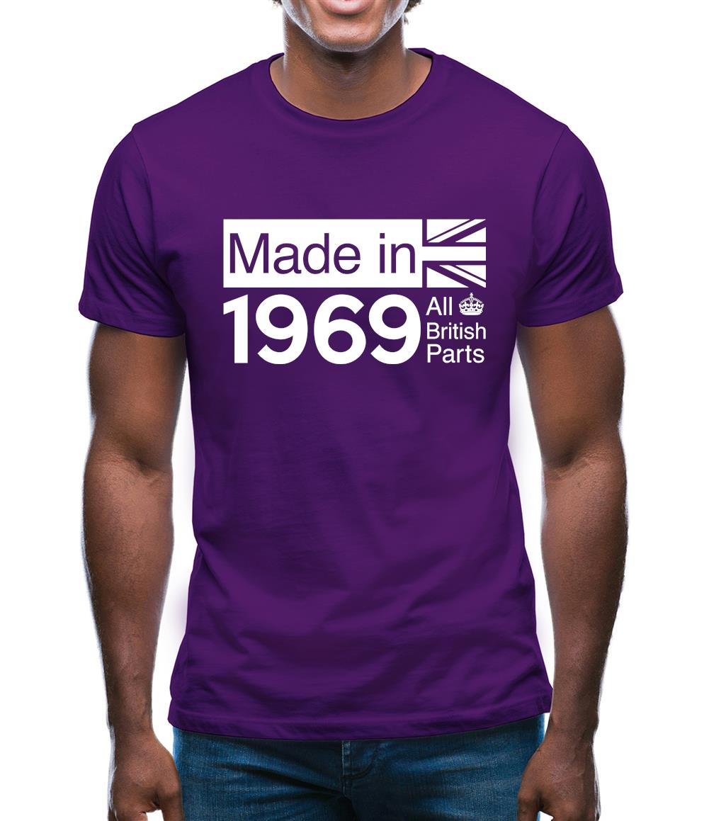 Made In 1969 All British Parts Crown Mens T-Shirt