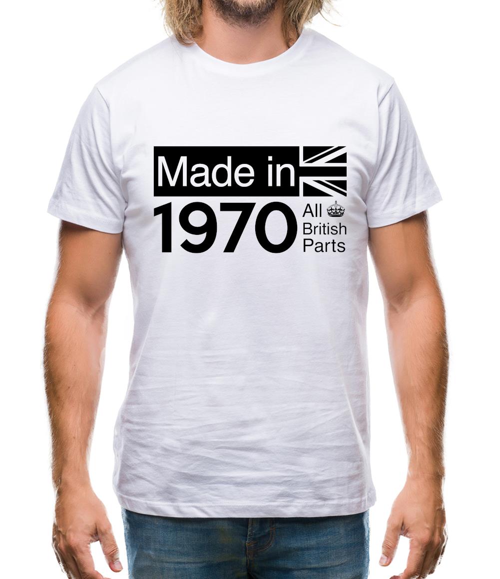 Made In 1970 All British Parts Crown Mens T-Shirt