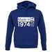 Made In 1974 All British Parts Crown unisex hoodie