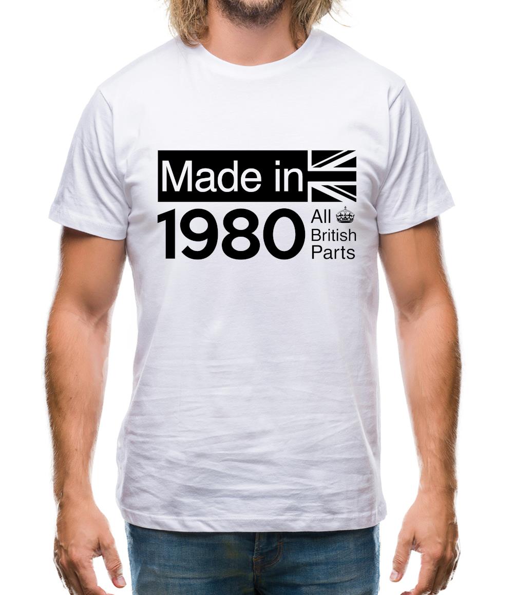 Made In 1980 All British Parts Crown Mens T-Shirt