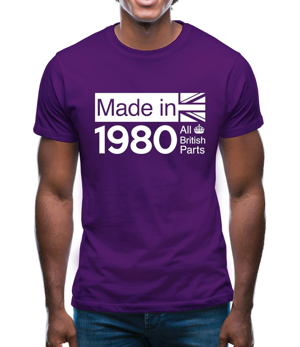 Made In 1980 All British Parts Crown Mens T-Shirt
