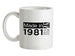 Made In 1981 All British Parts Crown Ceramic Mug