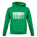 Made In 1981 All British Parts Crown unisex hoodie