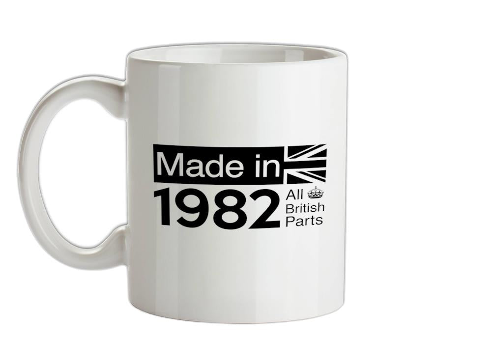 Made In 1982 All British Parts Crown Ceramic Mug