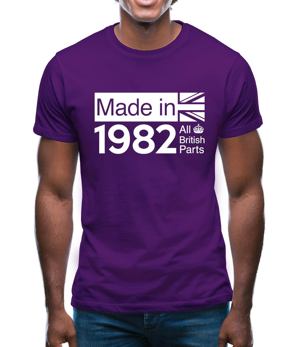 Made In 1982 All British Parts Crown Mens T-Shirt