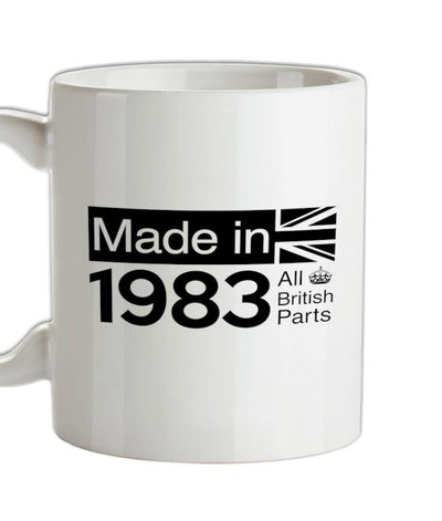 Made In 1983 All British Parts Crown Ceramic Mug