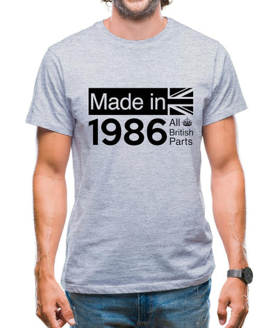 Made In 1986 All British Parts Crown Mens T-Shirt