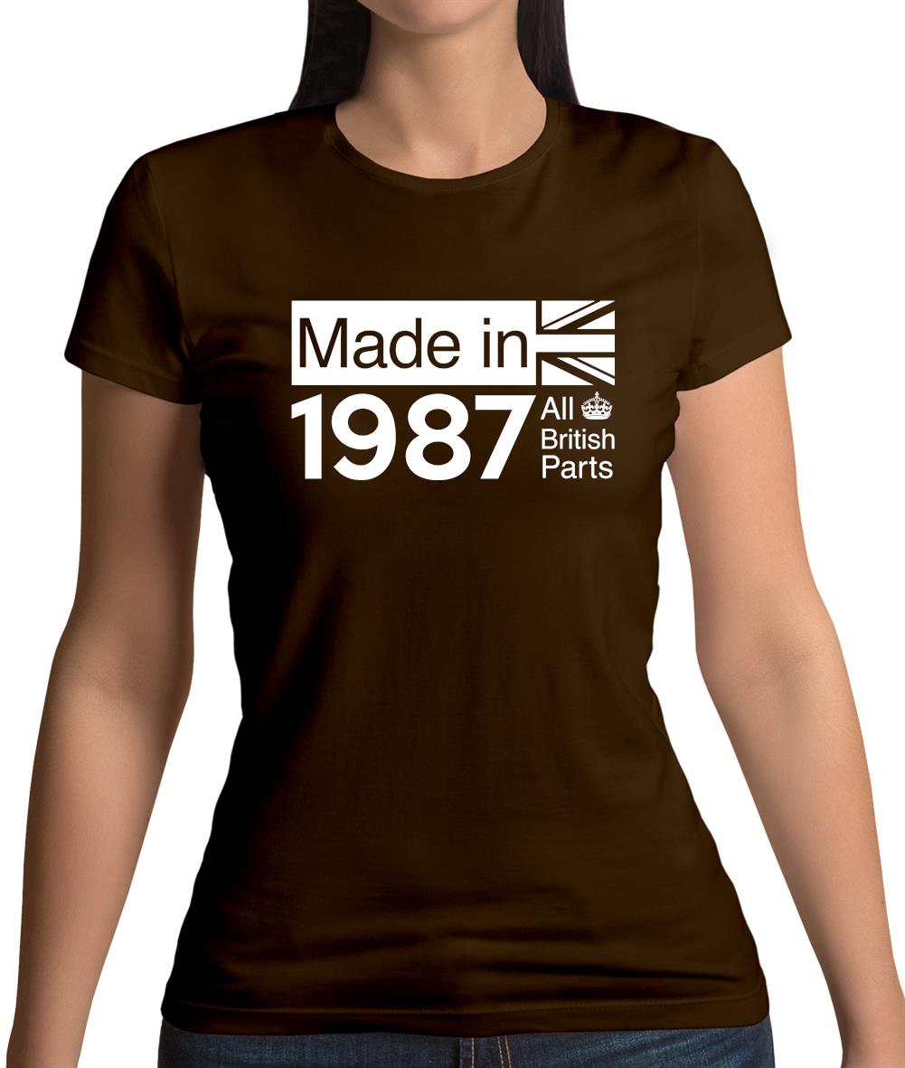 Made In 1987 All British Parts Crown Womens T-Shirt