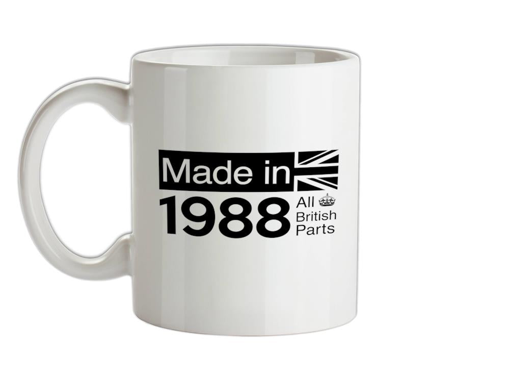 Made In 1988 All British Parts Crown Ceramic Mug