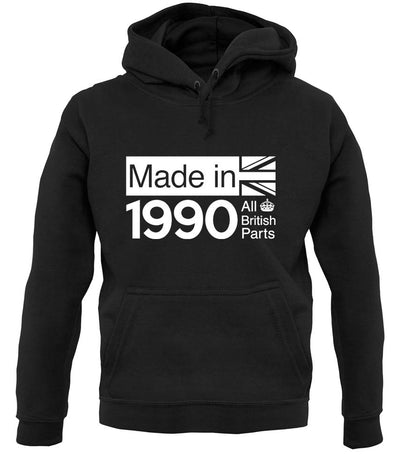 Made In 1990 All British Parts Crown unisex hoodie