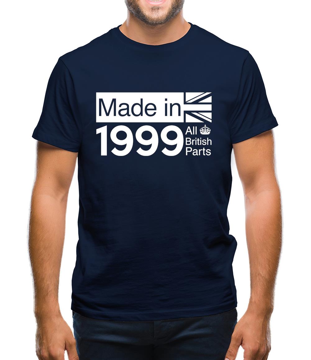 Made In 1999 All British Parts Crown Mens T-Shirt