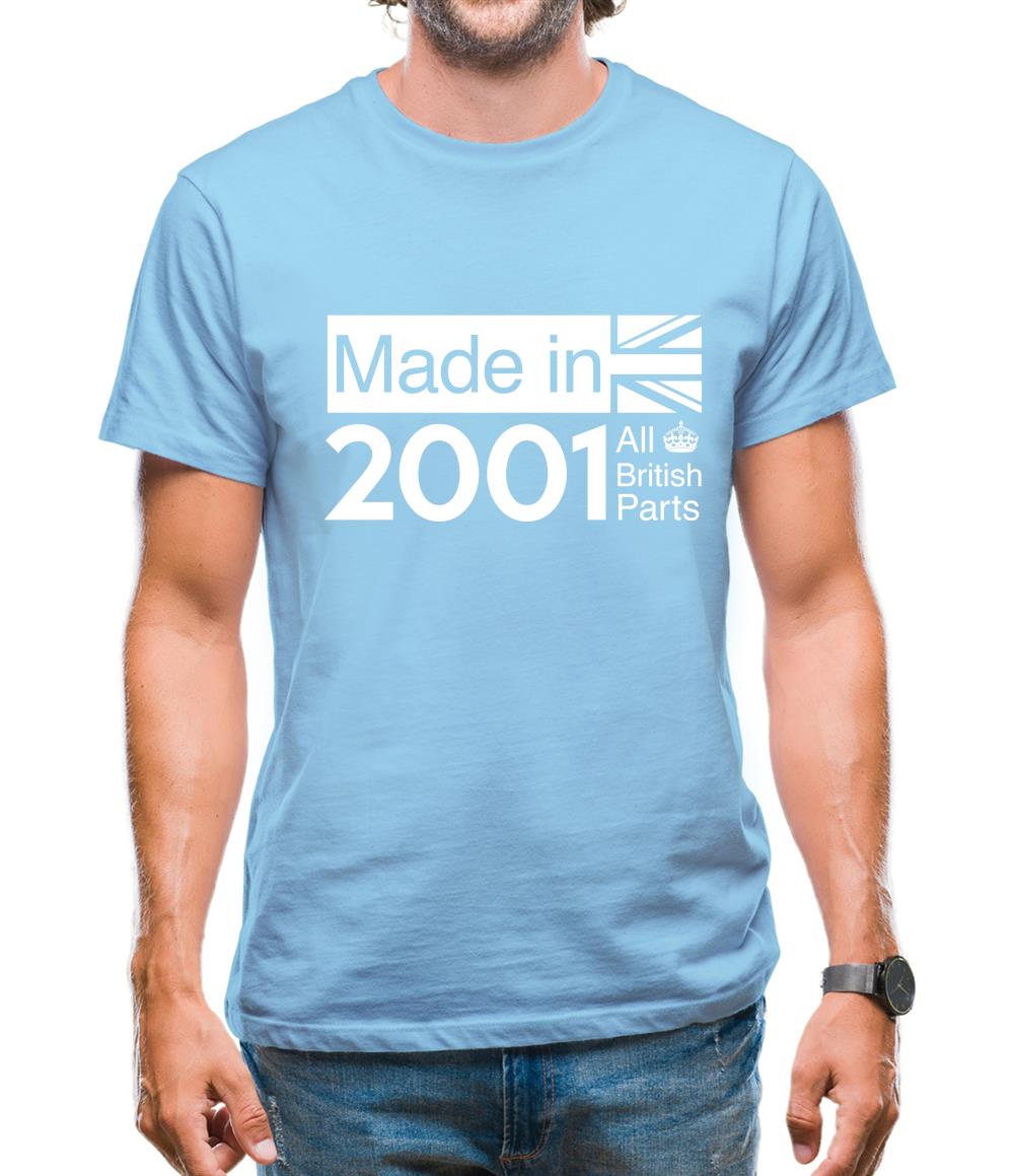 Made In 2001 All British Parts Crown Mens T-Shirt