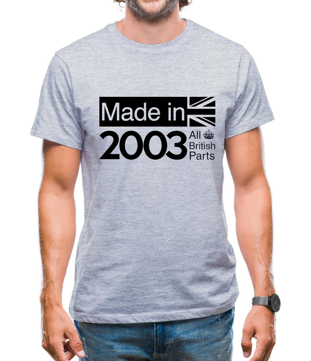 Made In 2003 All British Parts Crown Mens T-Shirt