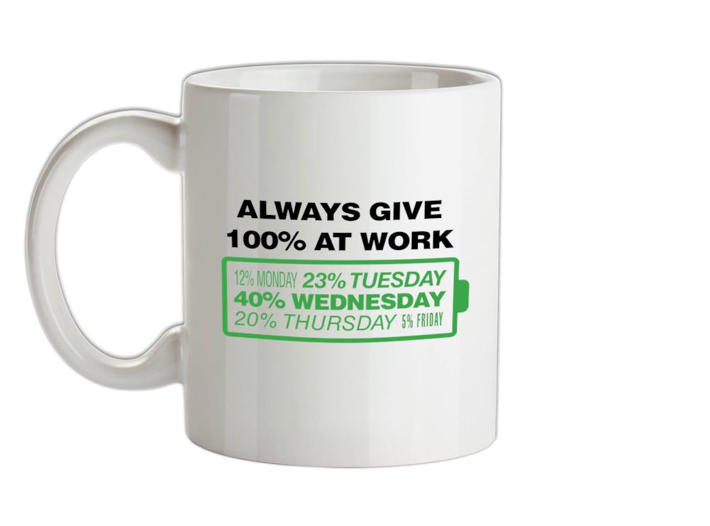 Always Give 100% At Work Ceramic Mug