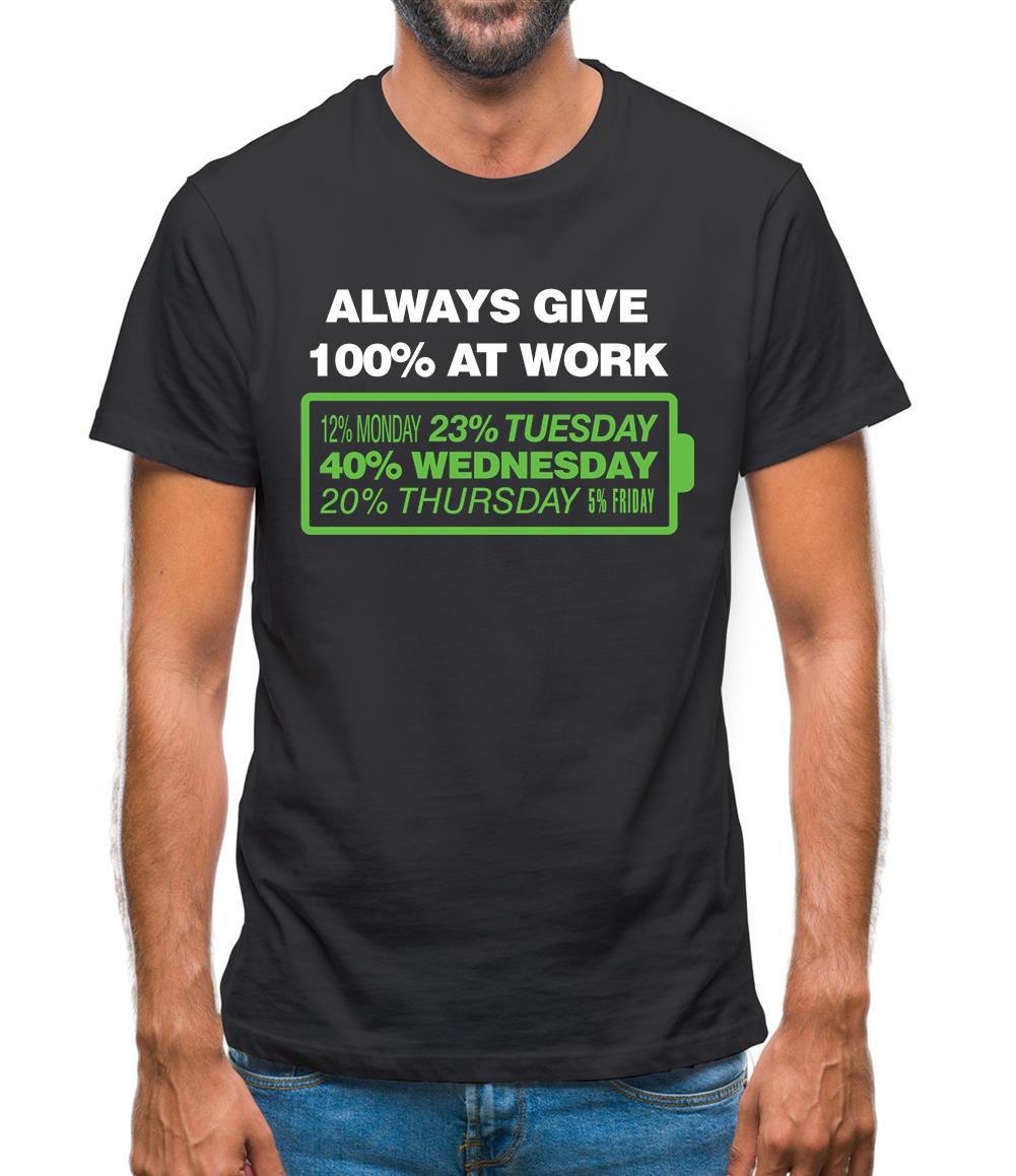 Always Give 100% At Work Mens T-Shirt
