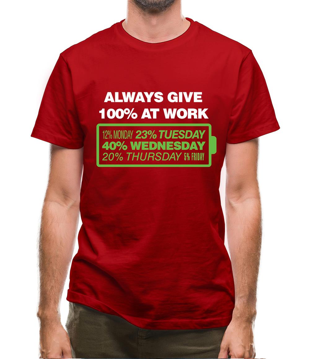 Always Give 100% At Work Mens T-Shirt