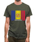 Andorra Barcode Style Flag Mens T-Shirt