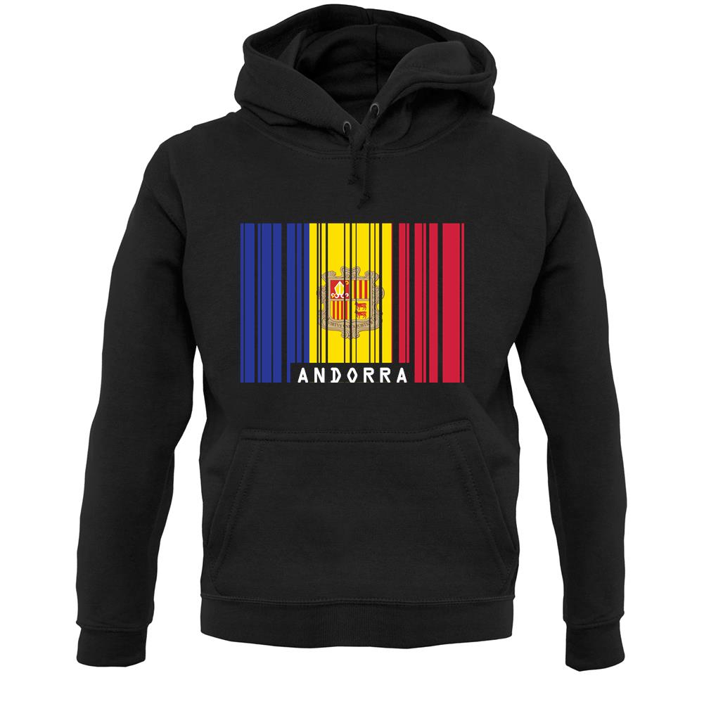 Andorra Barcode Style Flag Unisex Hoodie